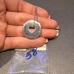 Stainless Heart Pendant Necklace ALWAYS SISTERS FOREVER FRIENDS